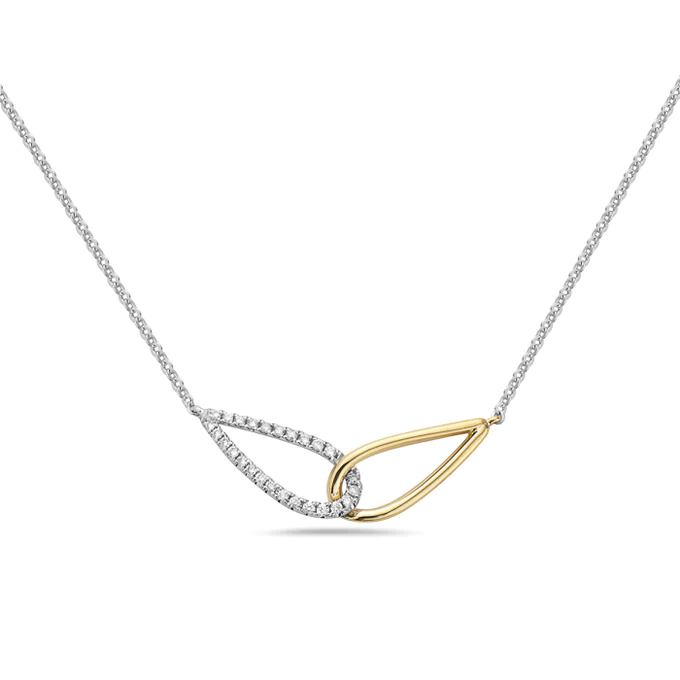 Bassali Two-Tone 14 Karat Gold Diamond Interlocking Bassali Two-Tone 14 Karat Gold Diamond Interlocking